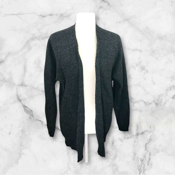 ✨Express Women's Knitted Wool Blend Open Long Sleeve Grey/Black Sz L Cardigan✨ - Picture 1 of 9